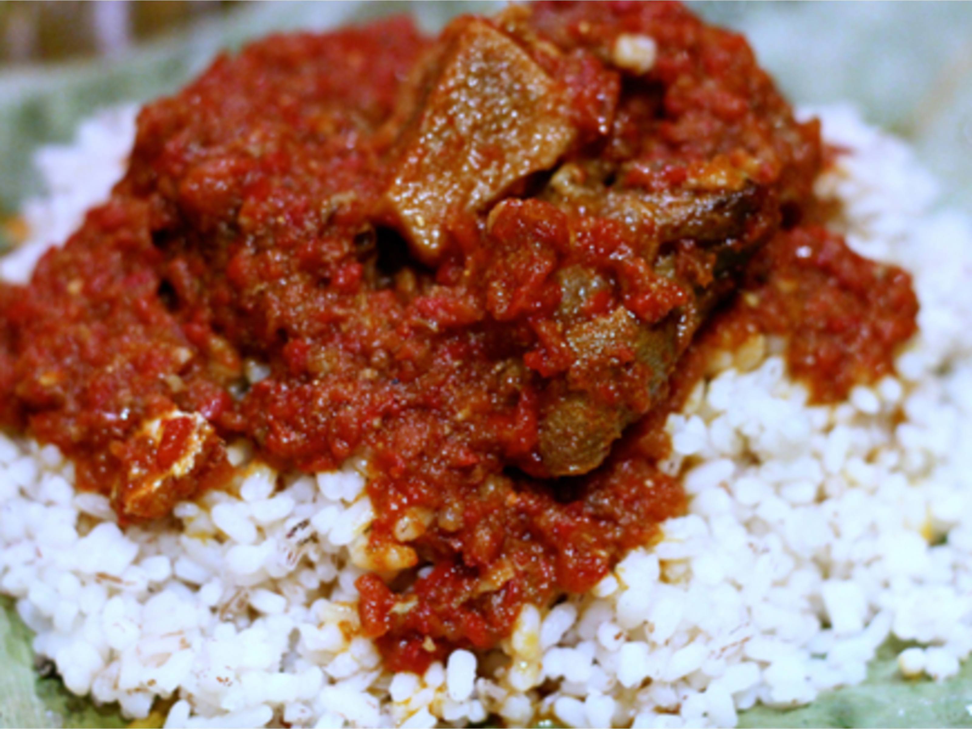 Ofada Sauce with Local Rice